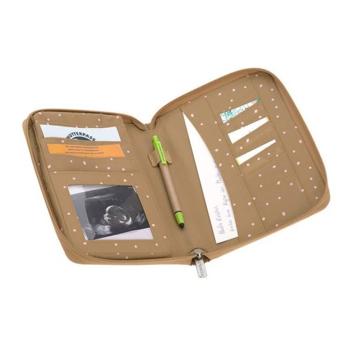 Etui na dokumenty Lassig Dots brązowe