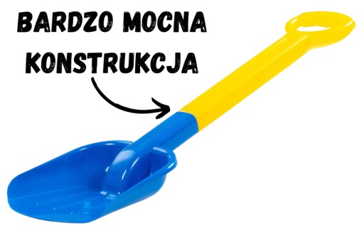 Mocna ŁOPATKA do PIASKU solidny trzonek DUŻA 54 cm łopata PLAŻOWA