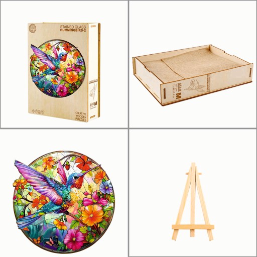 PUZZLE DREWNIANE KOLIBER WITRAŻ 300 ELEMENTÓW KOLIBER W DREWNIANYM PUDEŁKU