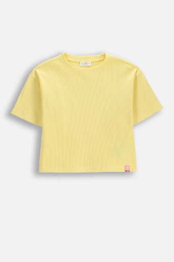 Coccodrillo t-shirt dziecięcy żółty bawełna rozmiar 104