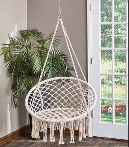 HUŚTAWKA WISZĄCA FOTEL WISZĄCY BOCIANIE GNIAZDO DO DOMU OGRODU 120x80 cm