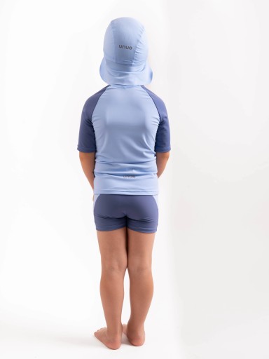 Czapka dziecięca z ochroną UV 50, Św. Niebieski, Wieloryby XS (42-44 cm)