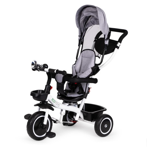 Rower trójkołowy Ecotoys YM-BT-2 gray biały, czarny, szary
