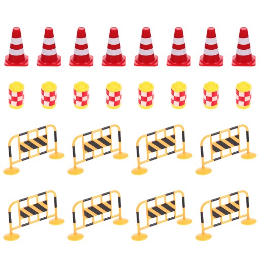 24 ELEMENTY ZESTAW ZNAKÓW DROGOWYCH DLA DZIECI - REALISTYCZNY ZESTAW DROGOWY