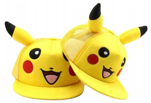 Czapka z daszkiem bejsbolówka Pikachu POKEMON z uszami USZY regulowana