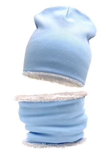 KOMPLET DZIECIĘCY ZIMOWY CZAPKA + TUBA OCIEPLANY PRĄŻEK POLAR 1-5 LAT