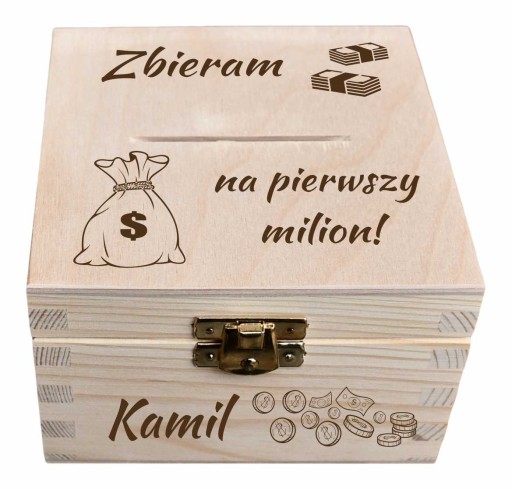 PIERWSZA SKARBONKA z grawerem PREZENT DZIECKO IMIĘ