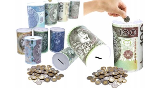 3x METALOWA SKARBONKA PUSZKA PLN ZŁ ŚWINKA $$$ LOL