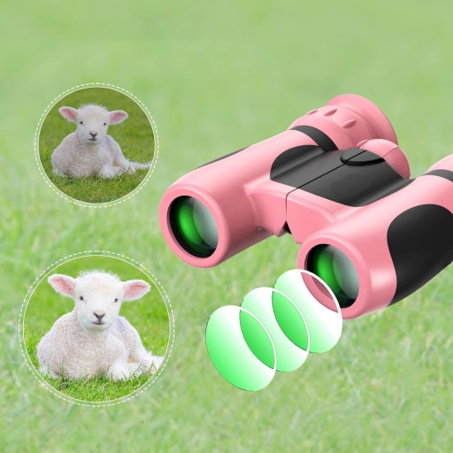 BINOCULARS DLA DZIECI 8 X 21, EKSPLORACJA NA ŚWIEŻYM POWIETRZU BINOCULARS ZABAWKOWE RÓŻOWE