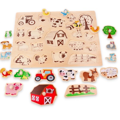 Puzzle drewniane Lelin 20 elementów na wsi