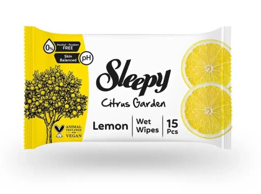 CHUSTECZKI NAWILŻANE SLEEPY CITRUS GARDEN cytrus pomarańcza greipfrut 3x15