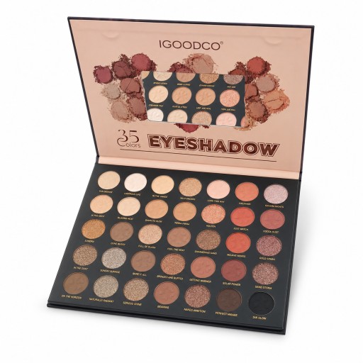 Paleta Cieni IGOODCO 35 Kolorów Nude Mat Brokat Lusterko