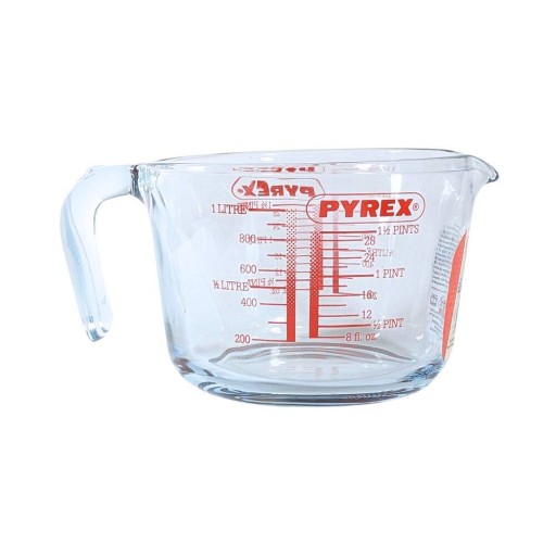 Dzbanek do topienia bazy mydlanej wosku PYREX 1l mikrofala kąpiel wodna