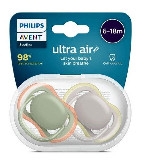 Smoczek ortodontyczny Philips Avent silikonowy wielokolorowy 6 m+ 2 szt.