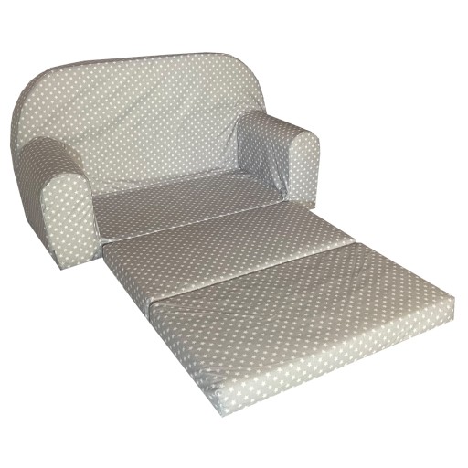Sofa Galeriatrend MAŁA SOFKA DZIECIĘCA GWIAZDKI 78 x 104 cm tkanina szary
