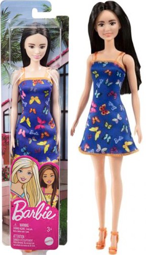 LALKA BARBIE MOTYLE PLAŻOWA ŻÓŁTA SUKIENKA 30 CM