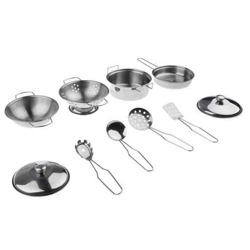 10pcs Kid Pretend Play Kitchen Cookware Set B Pans