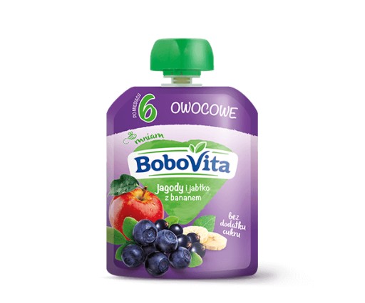 BoboVita Mus Jagody i jabłko z bananem po 6 miesiącu 80 g