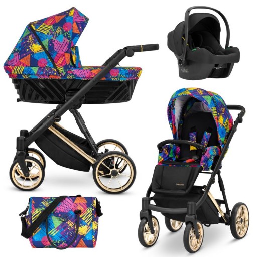 Kunert IVENTO Premium Wózek Dziecięcy 3w1 | 05 KOLOROWY PRINT Fotel COSMO