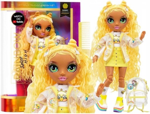 Lalka modowa MGA Rainbow High Sunny Madison żółta z akcesoriami