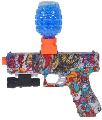 PISTOLET AUTOMAT NA KULKI ŻELOWE BATERIA OKULARY 1000KULEK CELOWNIK GRANAT