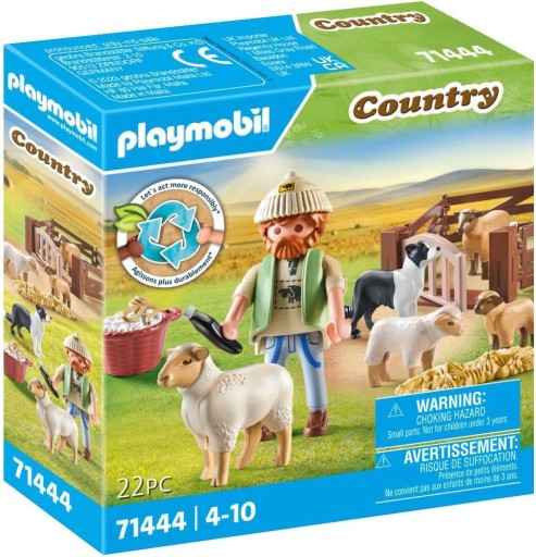 PLAYMOBIL Country zestaw owczarz z owcami 22 elementy