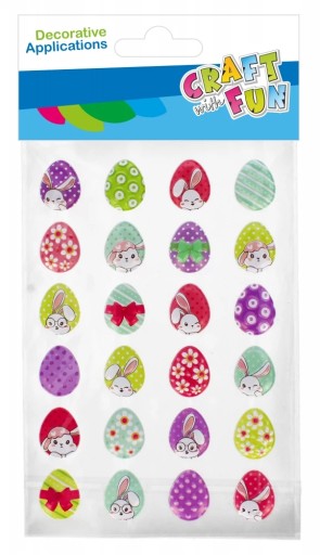 Ozdoba Dekoracyjna Naklejki Puffy Pisanki 24szt. Wielkanoc Craft with Fun 5