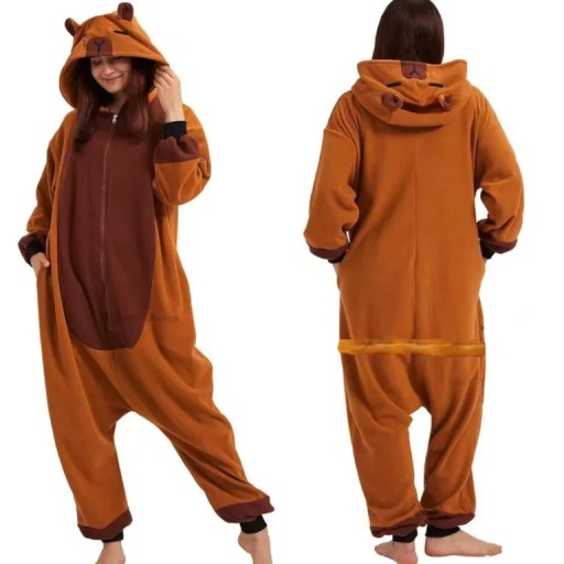 Strój KAPIBARA 125-135 L cm Piżama KOMBINEZON DRES Kostium
