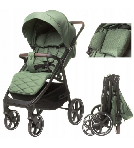 LEKKI WÓZEK SPACEROWY 4BABY STINGER PRO DODATKI OLIVE