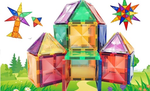 LT566 KLOCKI MAGNETYCZNE KONSTRUKCYJNE 3D EDUKACYJNE ZESTAW 70 ELEMENTÓW
