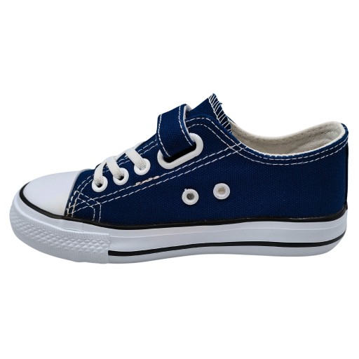 TRAMPKI DZIECIĘCE Tenisówki Na Rzep Do Szkoły Lekkie Granatowe Unisex 35