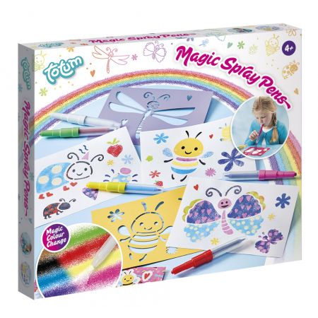 Totum magiczne flamastry, mazaki dmuchane 10 szt + szablony, zestaw +4 lata
