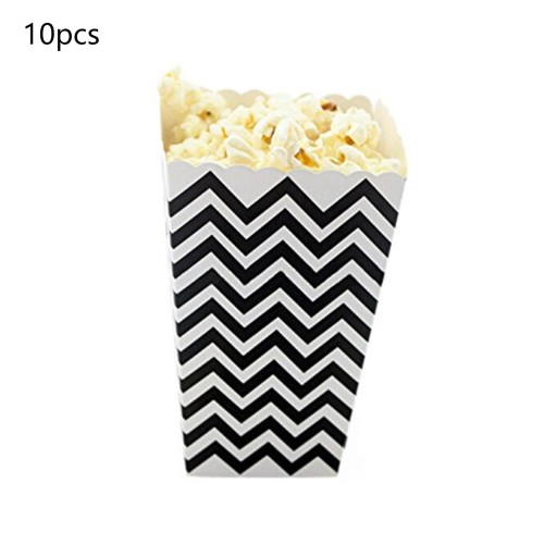 10Pcs Boxes Holder Candy Cardboard Container for Wedding Baby Black Wave