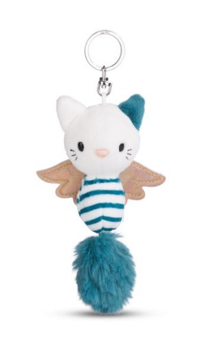 NICI WIESZAK/BRELOK NA KLUCZE ANIOŁ KOT 12 CM BIAŁ
