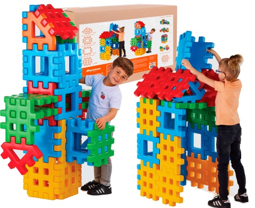 Klocki konstrukcyjne Marioinex Maxi Waffle 32 el plastikowe dla dzieci 2+