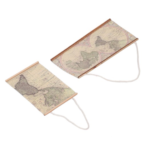 1:12 Skala 2pcs mini mapa ścienna mapa świata przezroczystość A0