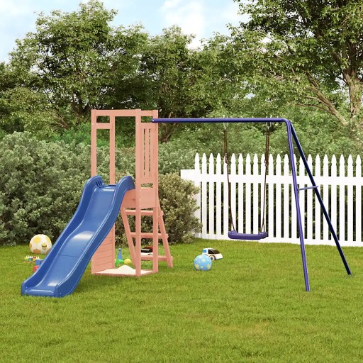 Domek Ogrodowy Dla Dzieci - Drewno Daglezjowe - 237x236x169 cm - Niebieski