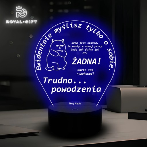Lampka Led Statuetka Prezent Dla Kolegi Koleżanki Praca Pożegnanie Usb Imię