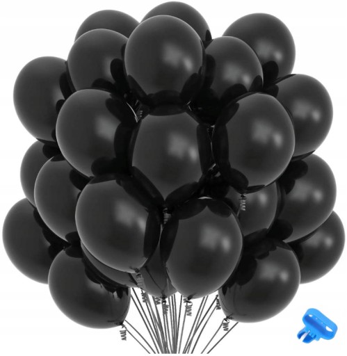 BALONY CZARNE MATOWE DUŻE 30 CM PASTELOWE STRONG MOCNE URODZINY RoyaliTo_PL