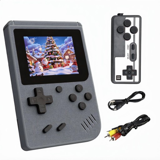 Konsola Retro 500 Gier + Pad Mini Przenośna Gra Do TV Dla Dziecka Szara