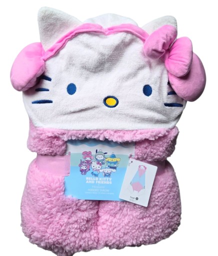 SANRIO HELLO KITTY koc / narzutka z kapturem 120x150