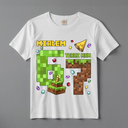 Koszulka dziecięca Urodziny Six Seven 67 T-shirt M 140cm + Tatuaże