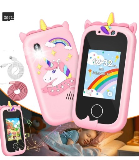 Telefon zabawkowy różowy z aparatami, grami i muzyką dla dzieci 3+