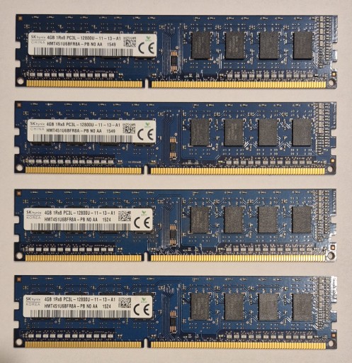 Zdjęcie oferty: SK Hynix 16GB 4x4GB DDR3L 12800U 1600MHz CL11 HMT451U6BFR8A
