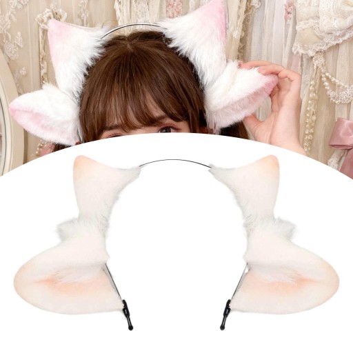 Opaska na Głowę z Uszami Owieczki Cosplay Uroczy Prezent Pomarańczowy Różowy Biały