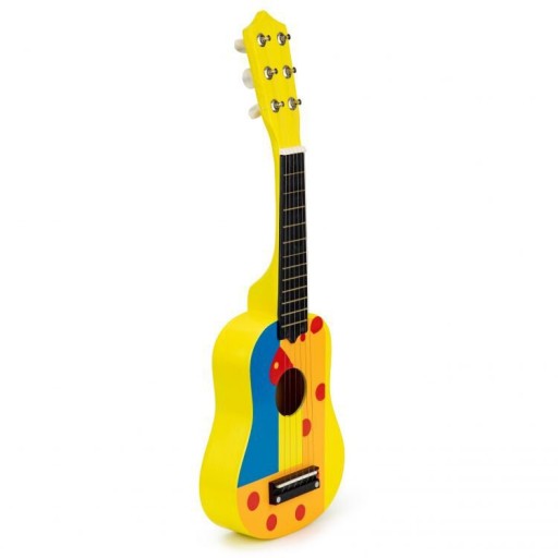 Gitara DLA dzieci drewniana struny kostka różowa *