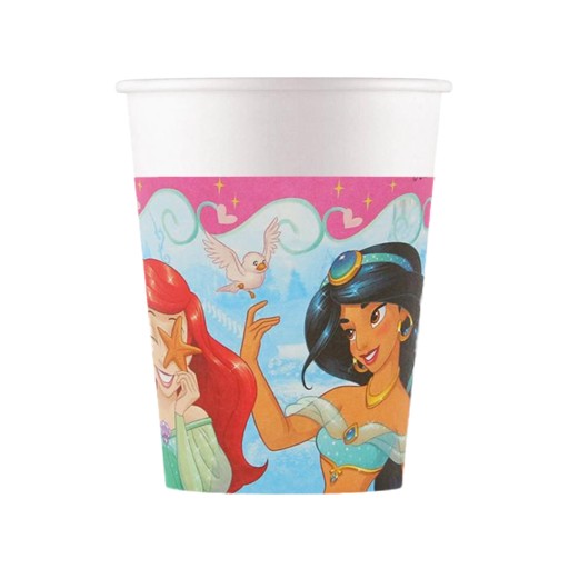 KUBECZKI PAPIEROWE Z KSIĘŻNICZKAMI DISNEY DLA DZIECI NA URODZINY 200ML 8SZT