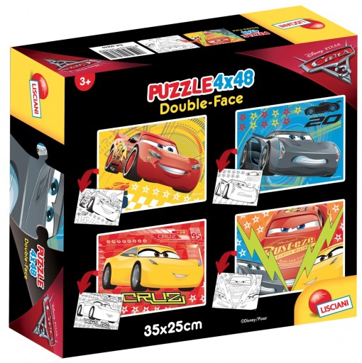 Puzzle Lisciani 96 elementów Puzzle dwustronne 4x48 Auta 3
