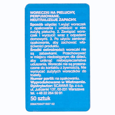 Woreczki na zużyte pieluchy 50szt