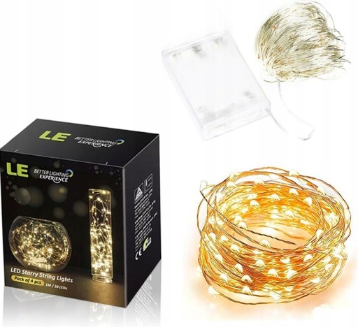 Zdjęcie oferty: LAMPKI CHOINKOWE LED DRUCIK 10M 100 DIOD CIEPŁE BIAŁE PREMIUM NA BATERIE